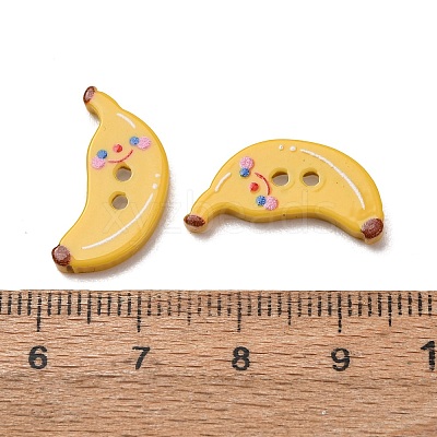 2-Hole Printed Opaque Resin Buttons RE-CBA2C75-04D-1