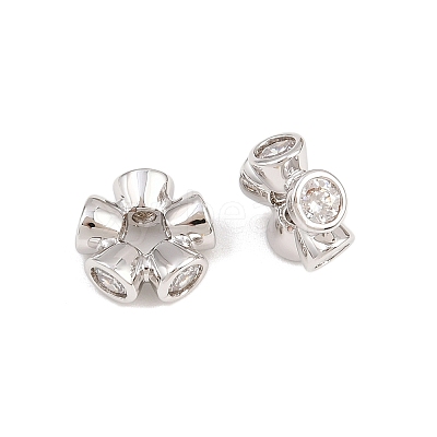 Brass Micro Pave Cubic Zirconia Beads KK-B157-19P-1