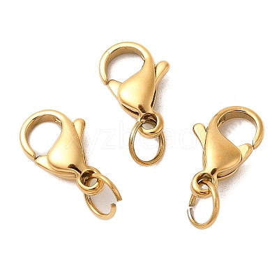 Ion Plating(IP) 304 Stainless Steel Lobster Claw Clasps Hand Polished STAS-AB11-G-02-1