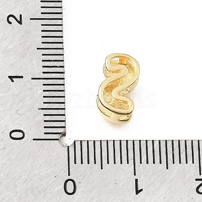Brass Micro Pave Clear Cubic Zirconia Initial Spacer Bars KK-E802-34G-S-1