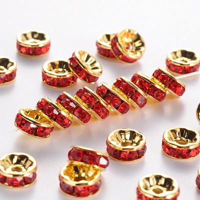 Brass Rhinestone Spacer Beads RB-A014-Z8mm-21G-1
