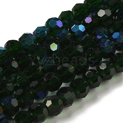 Electroplate Transparent Glass Beads Strands EGLA-A035-T6mm-L10-1