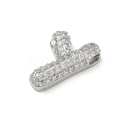 Brass Micro Pave Cubic Zirconia Pendants KK-A300-02P-Y-1