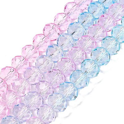 Transparent Painted Glass Beads Strands X-DGLA-A034-T6mm-A22-1