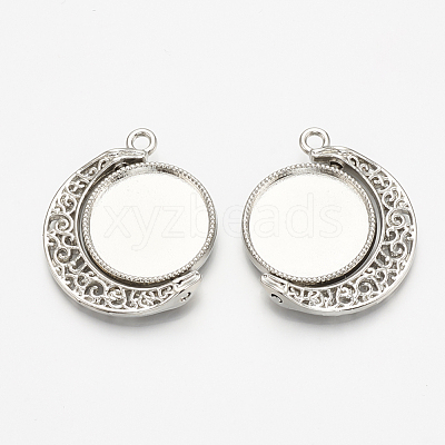 Alloy Pendant Cabochon Settings PALLOY-S108-11P-1