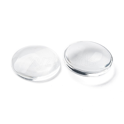 Transparent Glass Cabochons X-GGLA-R026-25mm-1