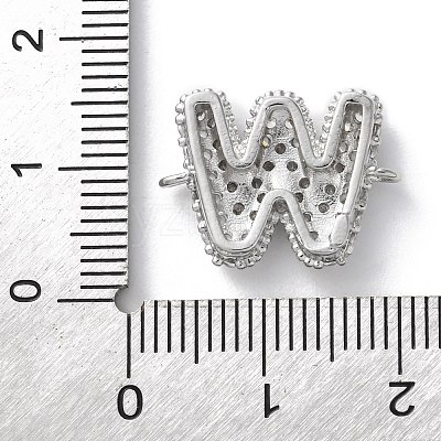 Brass Micro Pave Cubic Zirconia Letter Links KK-I717-04W-P-1