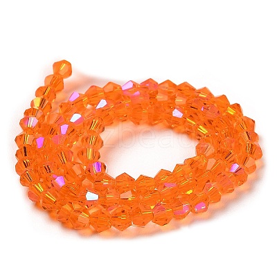 Transparent Electroplate Glass Beads Strands GLAA-F029-3mm-D11-1