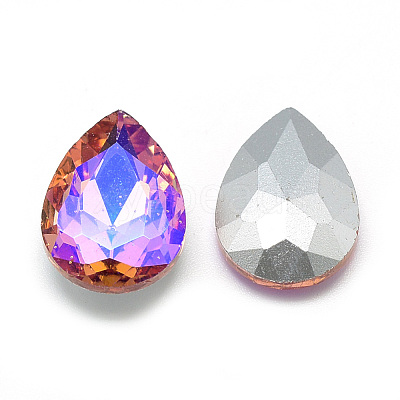 Pointed Back Glass Rhinestone Cabochons RGLA-T017-13x18mm-04-1