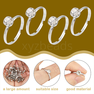40Pcs Adjustable Alloy Rhinestone Finger Rings for Women RJEW-SP0001-02P-1
