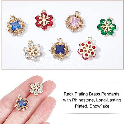 12Pcs 6 Style Rack Plating Brass Pendants KK-NB0001-74-1