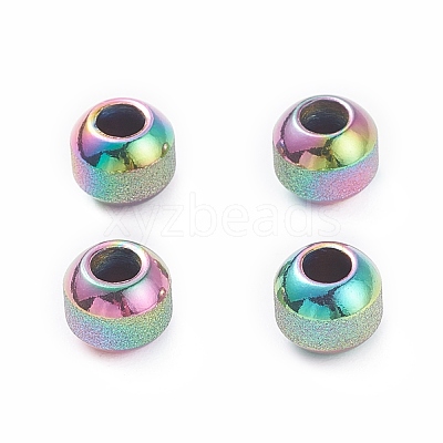 Rainbow Color Ion Plating(IP) Textured 304 Stainless Steel Beads STAS-P306-01C-MC-1