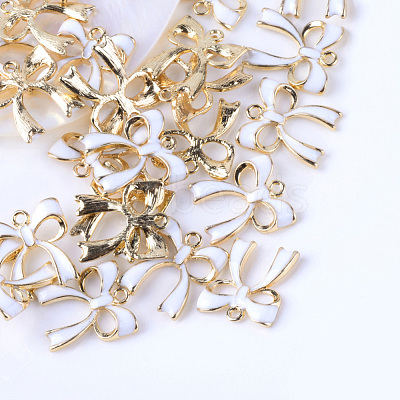 Bowknot Alloy Enamel Pendants ENAM-Q033-22C-1