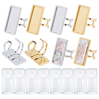 DIY Rectangle Finger Ring Kits DIY-DC0004-22-1