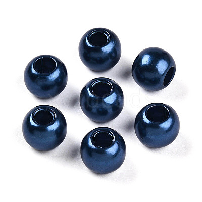 ABS Plastic Imitation Pearl European Beads MACR-R530-12mm-A65-1