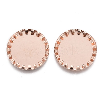 304 Stainless Steel Cabochon Settings X-STAS-P249-09RG-1