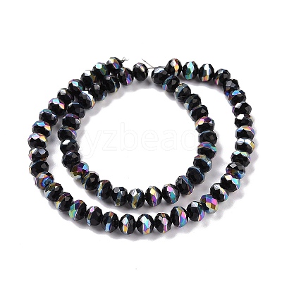 Electroplate Glass Beads Strands GLAA-F122-04H-1