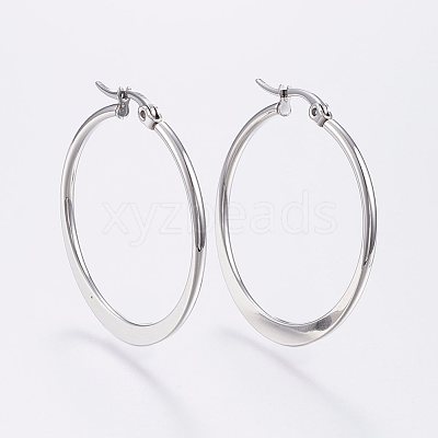 Tarnish Resistant 304 Stainless Steel Hoop Earrings EJEW-F105-20P-1