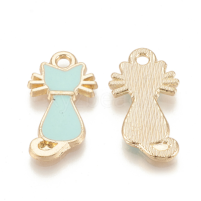Alloy Enamel Kitten Pendants LS-ENAM-S115-038B-1