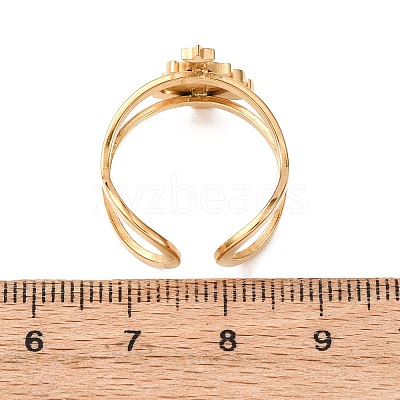 304 Stainless Steel with Enamel Cuff Rings for Women LS-RJEW-Z116-01G-02-1
