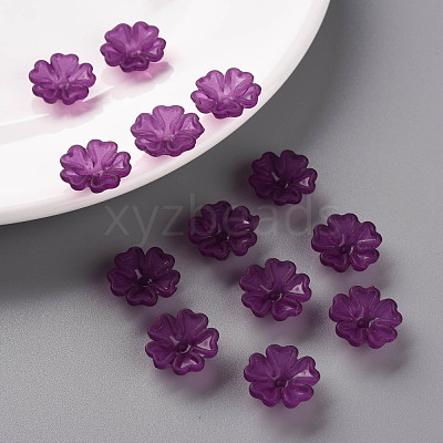Transparent Frosted Acrylic Bead Caps MACR-S371-04A-743-1