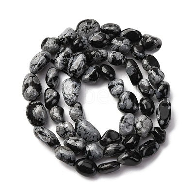 Natural Snowflake Obsidian Beads Strands G-K395-A04-01-1