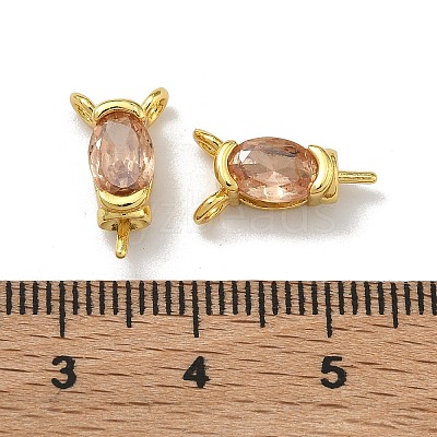 Brass Pave Single Cubic Zirconia Peg Bails Pin Charms KK-D226-01G-06-1
