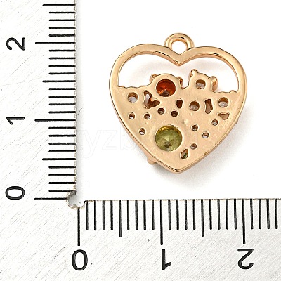 Brass Micro Pave Clear Cubic Zirconia Pendants ZIRC-U003-01G-02-1