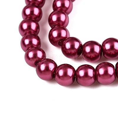 Baking Paint Pearlized Glass Pearl Round Bead Strands HY-Q330-8mm-14-1