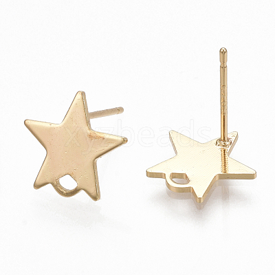 Brass Stud Earring Findings KK-S348-352-1