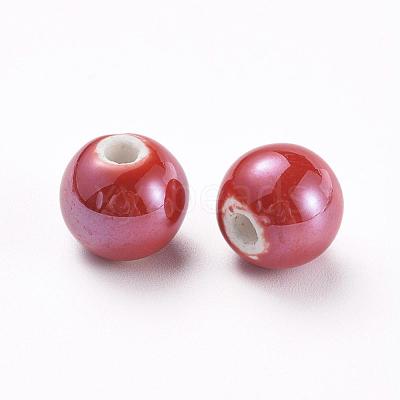 Glazed Porcelain Beads PORC-D001-10mm-15-1