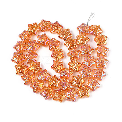 Electroplate Transparent Glass Beads Strands EGLA-N020-02C-1