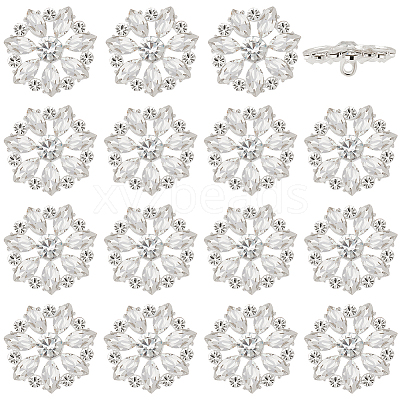 12Pcs 1-Hole Alloy Shank Buttons BUTT-FG0001-29-1
