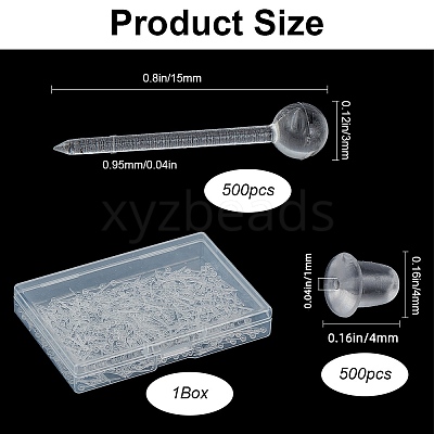 500Pcs Eco-Friendly Plastic Stud Earring Findings KY-SP0001-01A-1