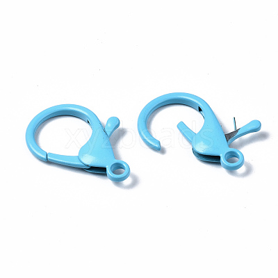 Spray Painted Eco-Friendly Alloy Lobster Claw Clasps X-PALLOY-T080-06A-NR-1