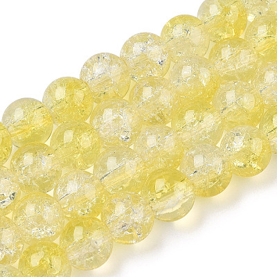 Transparent Crackle Baking Paint Glass Beads Strands DGLA-T003-01B-15-1