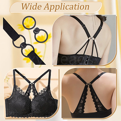 Ring Plastic Front Closure Bra Hook FIND-WH0291-30-1