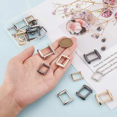 18Pcs 9 Style Zinc Alloy Rectangle Buckle Ring DIY-WR0002-59-1