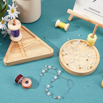 2 Styles Wooden Weaving Beading Loom Kit TOOL-NB0001-63-1