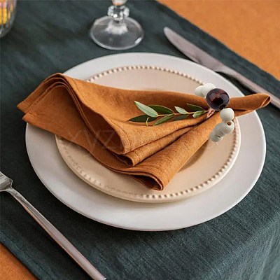 Wooden Beaded Napkin Rings AJEW-FH00004-1