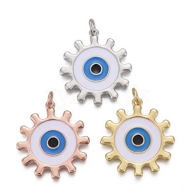 Brass Enamel Pendants KK-F821-50-1