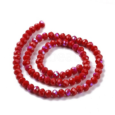 Electroplate Opaque Solid Color Glass Beads Strands EGLA-A034-P10mm-L04-1