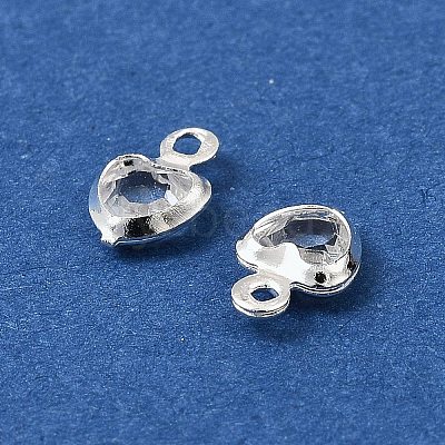 Heart Brass Glass Charms KK-S385-01S-07-1