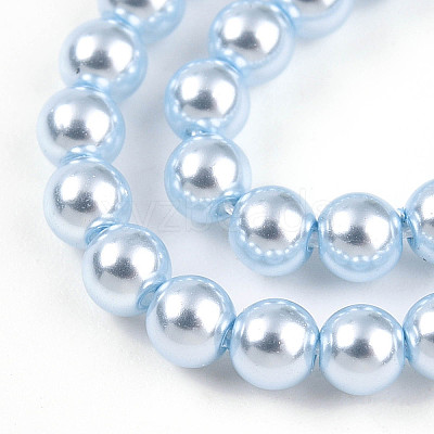 Baking Paint Pearlized Glass Pearl Bead Strands HY-N002-3mm-A05-1
