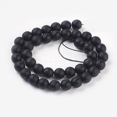 Synthetic Black Stone Beads Strands G-C059-10mm-1-1