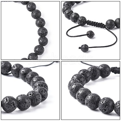 Adjustable Nylon Cord Braided Bead Bracelets BJEW-F308-55G-1