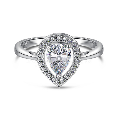 925 Sterling Silver Micro Pave Cubic Zirconia Finger Rings FS-WGBB1F3-04-1