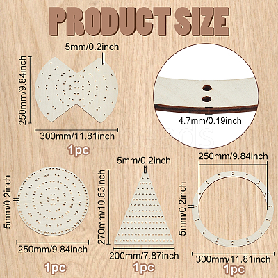 4Pcs 4 Style Wood Wreath Boards DIY-WH0504-132-1