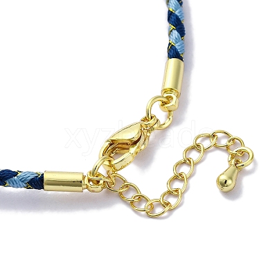 Polyester Cord Braided Bracelet Makings MAK-Z003-01G-19-1