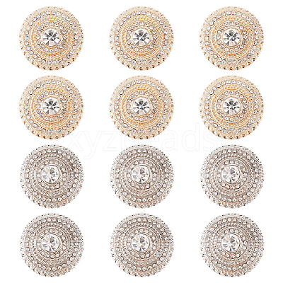 12Pcs 2 Colors 1-Hole Alloy Button DIY-FG0003-54-1